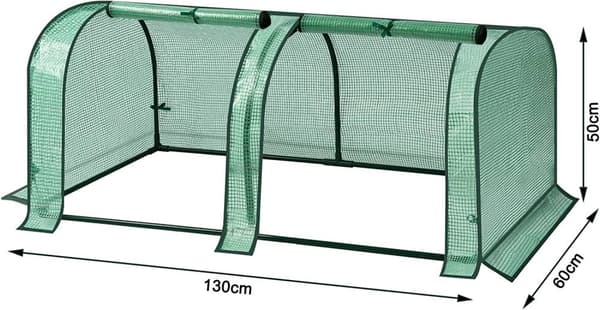 Rootz Film Greenhouse - Plant Shelter - Tomat House - UV-resistent - 130cm x 60cm x 50cm - Året runt - Vit/Grön