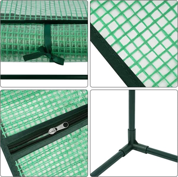 Rootz Film Greenhouse - Plant Shelter - Tomat House - UV-resistent - 130cm x 60cm x 50cm - Året runt - Vit/Grön