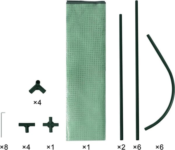 Rootz Film Greenhouse - Plant Shelter - Tomat House - UV-resistent - 130cm x 60cm x 50cm - Året runt - Vit/Grön