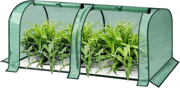 Rootz Film Greenhouse - Plant Shelter - Tomat House - UV-resistent - 130cm x 60cm x 50cm - Året runt - Vit/Grön