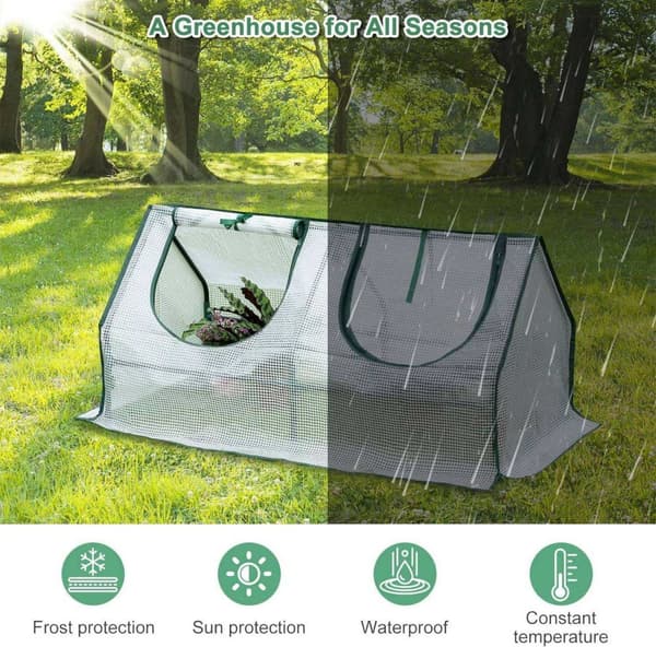 Rootz Foil Greenhouse - Puutarhasuoja - Mini Plant House - Teräsrunko - Vedenpitävä kalvo - 120cm x 60cm x 60cm