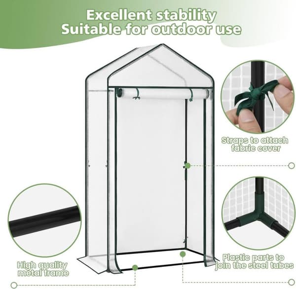 Rootz Film Greenhouse - Tomathus - Odlingstält - Köldskydd - 100cm x 50cm x 190cm