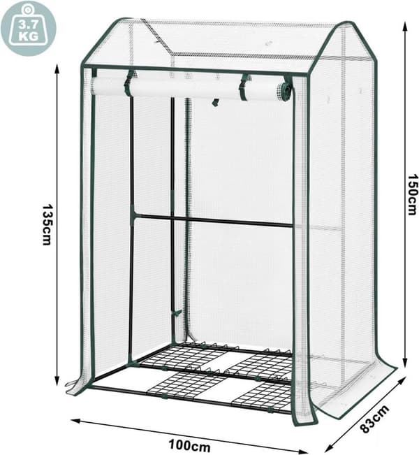 Rootz Folie Drivhus - Tomathus - Planteskjul - Effektiv UV-beskyttelse - 100cm x 83cm x 150cm