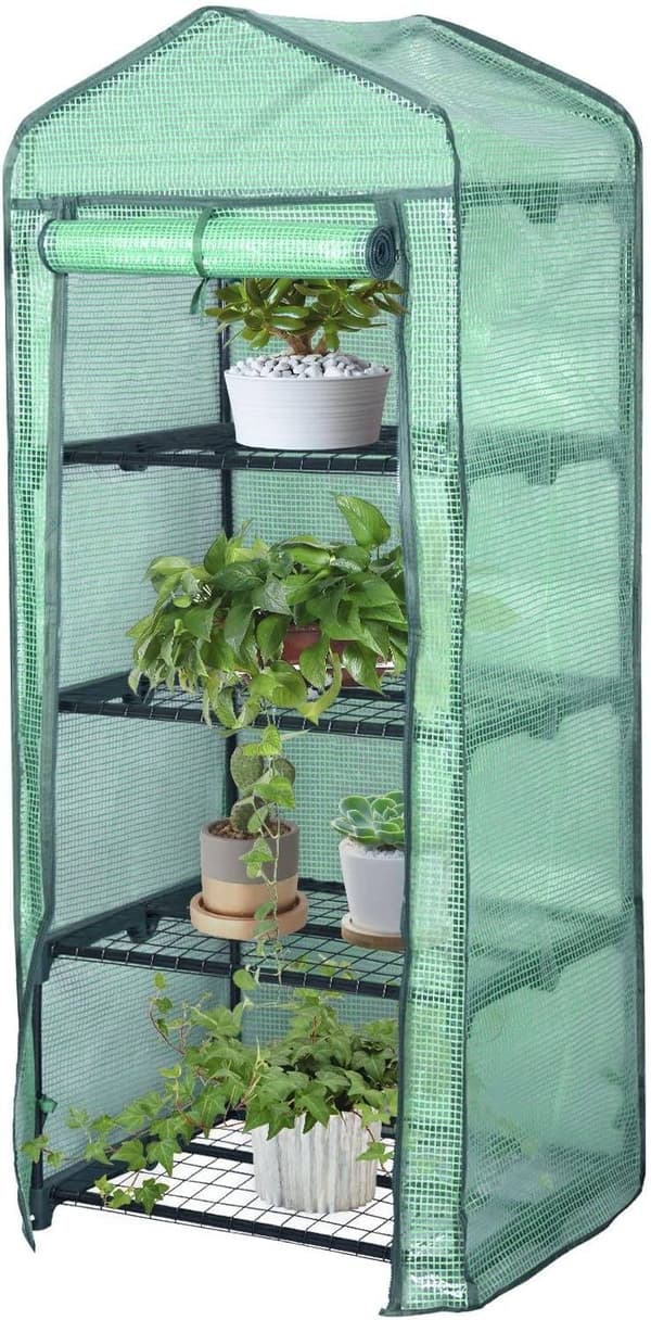 Rootz Folie Växthus 2/3 våningar - Litet växthus - Tomathus - Växtskydd - 69cm x 49cm x 158cm - 140g/m2 PE Mesh