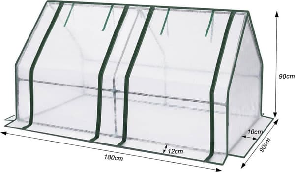Rootz växthus med skyddsfilm - Växtskydd - Trädgårdshus - Optimal klimatkontroll - 180cm x 90cm x 90cm