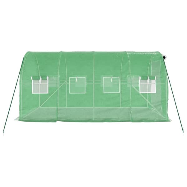 Växthus med stålram grön 8 m² 4x2x2 m
