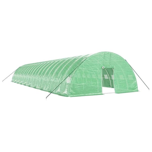 Växthus med stålram grön 120 m² 20x6x2,85 m