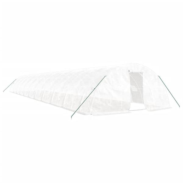 Växthus med stålram vit 110 m² 22x5x2,3 m