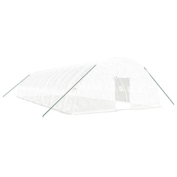 Växthus med stålram vit 84 m² 14x6x2,85 m