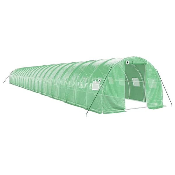 Växthus med stålram grön 66 m² 22x3x2 m