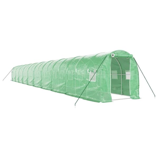 Växthus med stålram grön 40 m² 20x2x2 m