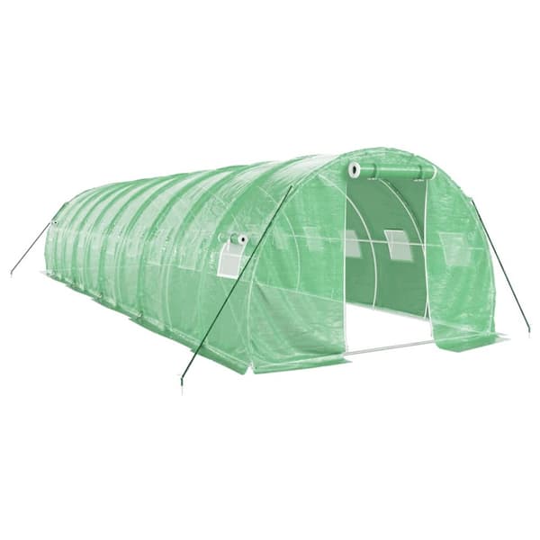 Växthus med stålram grön 30 m² 10x3x2 m