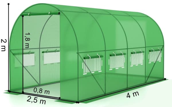 Överdrag till folietunnel, trädgårdsväxthus, 2,5x4 m