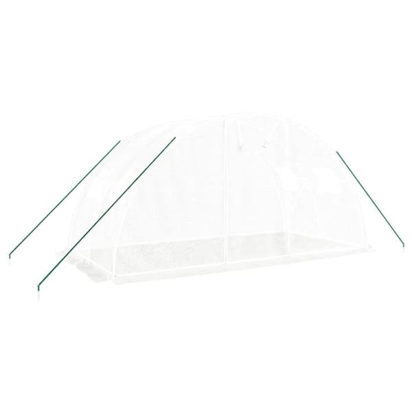 Växthus med stålram vit 8 m² 4x2x2 m