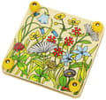Miniatyrbild 1 av 2: Pressblomma - Goki - Äng - Trä - 6 skivor - 17,5 x 17,5 x 4,5 cm
