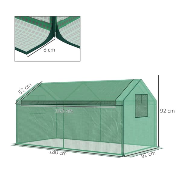 Rootz Polytunnel Drivhus - Mini Drivhus - Plant Tunnel - Kuldebeskyttelse - 180cm x 92cm x 92cm