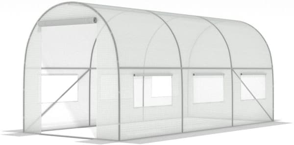 Viking Choice Hobby Drivhus 4.5x2x2m - Holdbart, UV-bestandigt PE-dække, 9m² dyrkningsareal