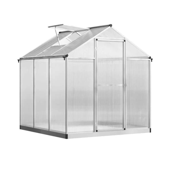 Växthus i polykarbonat 190 x 190 x 195 cm, aluminiumram