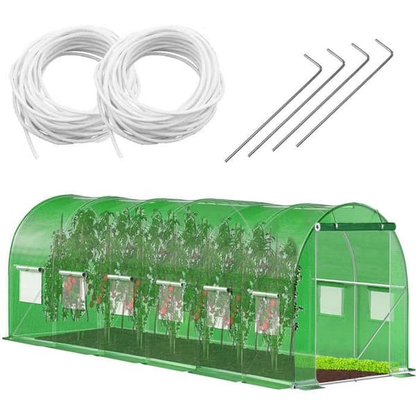 Springos® Kulturtunnel med Bågtak och Fönster 300 x 600 x 200 cm