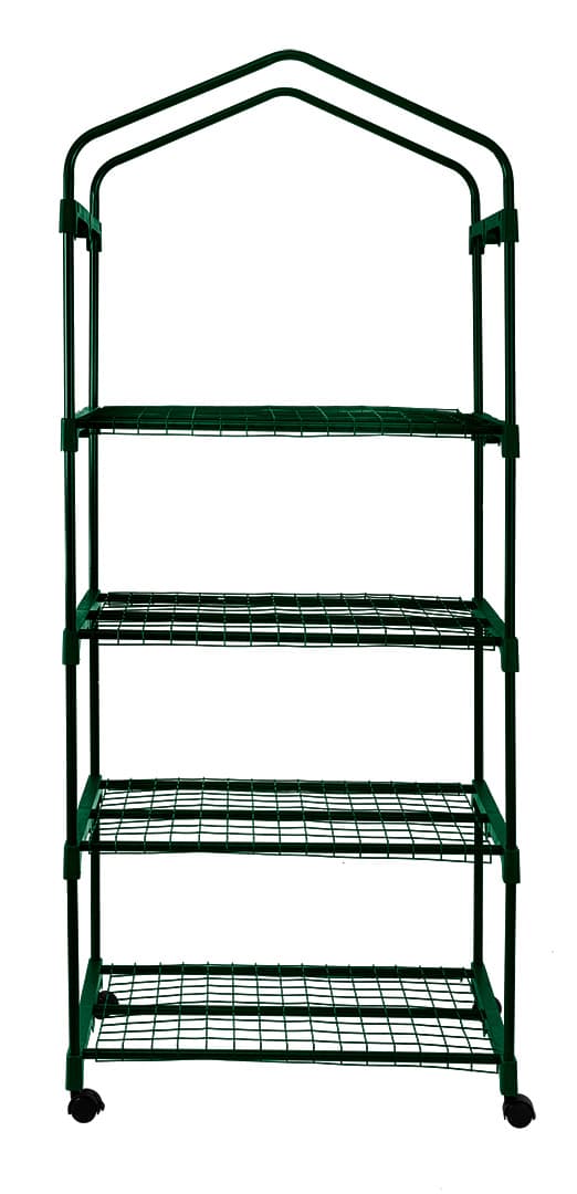 Växthus 69 x 49 x 160 cm, PE-folie, metallstruktur, hjul