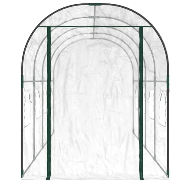 Växthus genomskinligt 160x400x190 cm PVC & pulverlackerat stål