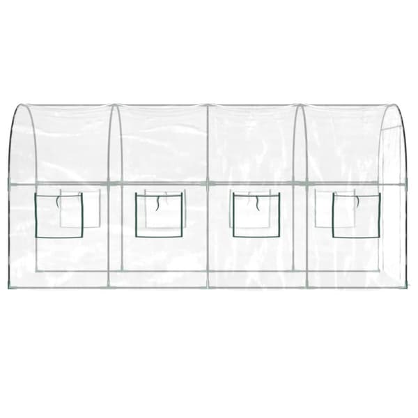 Växthus genomskinligt 160x400x190 cm PVC & pulverlackerat stål