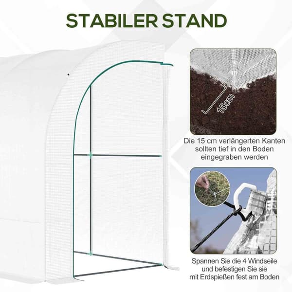 Rootz 3 Tier Greenhouse - Garden Greenhouse - Plant Shelter - UV Resistent - 300 cm x 150 cm x 213 cm