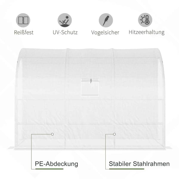 Rootz 3 Tier Greenhouse - Garden Greenhouse - Plant Shelter - UV Resistent - 300 cm x 150 cm x 213 cm