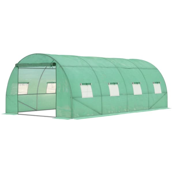 Rootz Film Greenhouse - Walk -In Greenhouse - Polytunnel - Vejrbeskyttelse - 590 cm x 300 cm x 200 cm - Galvaniseret stålramme