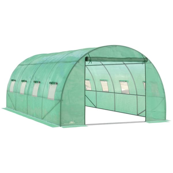 Rootz Film Greenhouse - Walk -In Greenhouse - Polytunnel - Vejrbeskyttelse - 590 cm x 300 cm x 200 cm - Galvaniseret stålramme