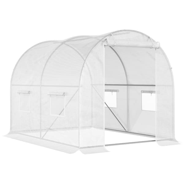 Rootz Garden Polytunnel - Greenhouse - Plant Shelter - Forbedret afgrødeudbytte - 3L x 2W x 1,9h m - Galvaniseret stål - HDPE -dækning