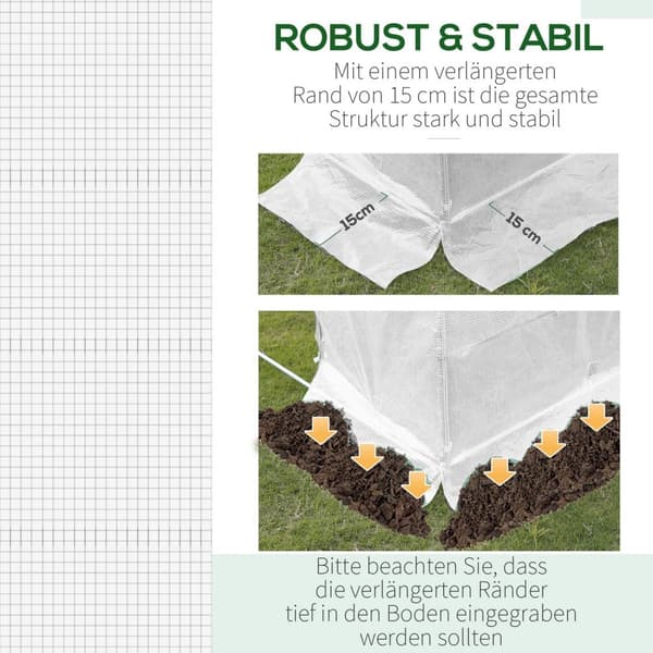 Rootz Greenhouse Replacement Film - Garden Cover - Plant Shelter - Tear -resistente - 600 cm x 300 cm x 200 cm - 12 Windows & Door
