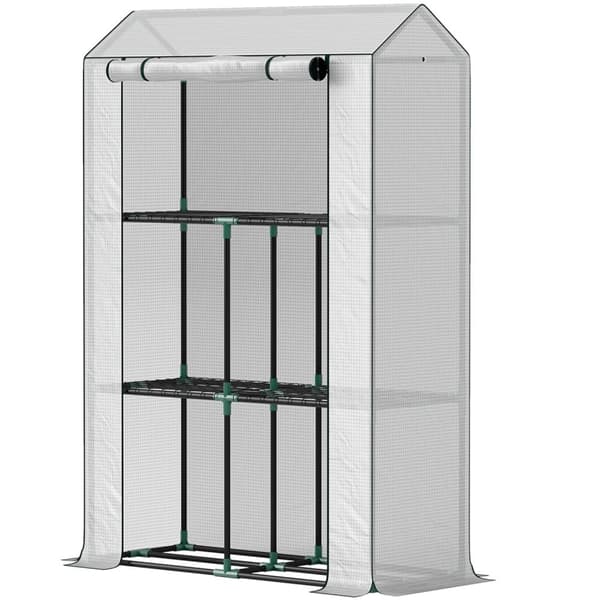 Rootz Greenhouse 3 Tier Shelf - Plant House - Cold Frame - UV Resistant - 100 cm x 40 cm x 150 cm - vit