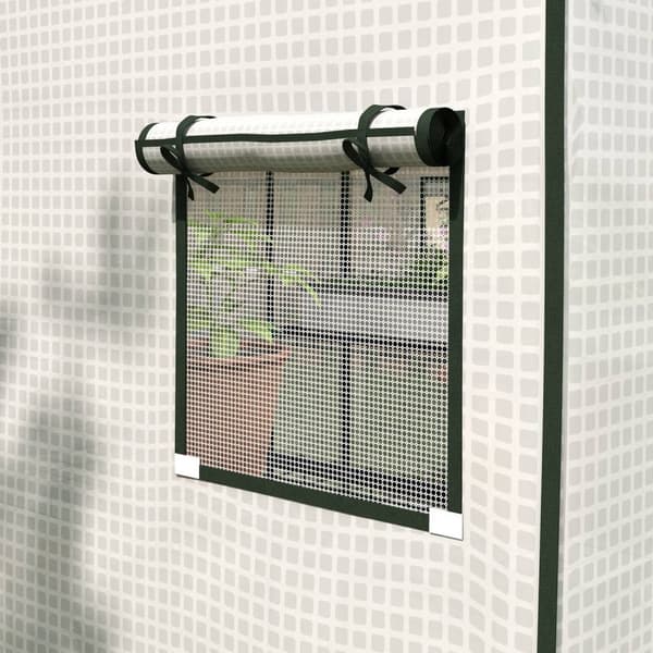 Rootz Greenhouse Film Udskiftning - Vandtæt tarpaulin - UV -resistent dækning - Let adgang - 140 x 143 x 190 cm hvid