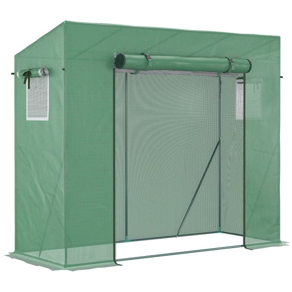 Rootz Greenhouse UV Protection - Plant Shelter - Garden Conservatory - Myggnät - Förstärkningsstänger - 200L x 77W x 169H cm