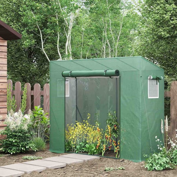 Rootz Greenhouse UV Protection - Plant Shelter - Garden Conservatory - Myggnät - Förstärkningsstänger - 200L x 77W x 169H cm