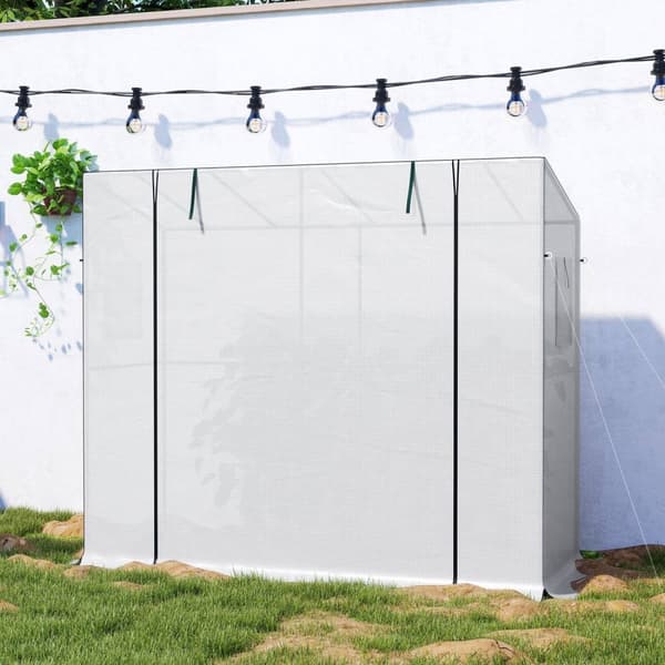 Rootz Mini Lean -To Greenhouse - Kold ramme - Plantehylling - UV -resistent - 200 cm x 76 cm x 170/150 cm