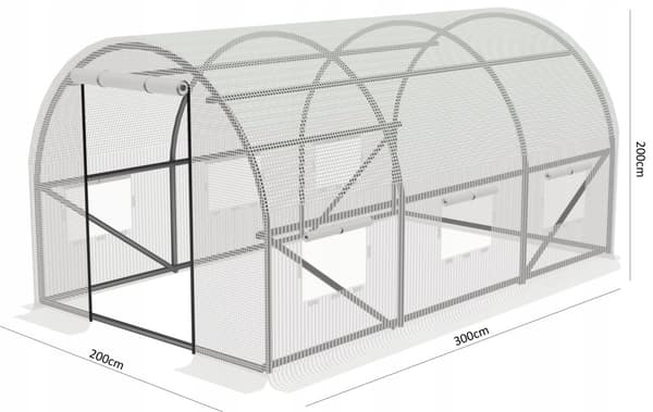 Havefolie tunnel drivhus 2x3m folie 6m2 grøn