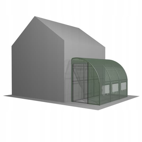 Puutarhafoliotunneli kasvihuonepuolikas 3x1,5x2m vihreä folio vihanneksille