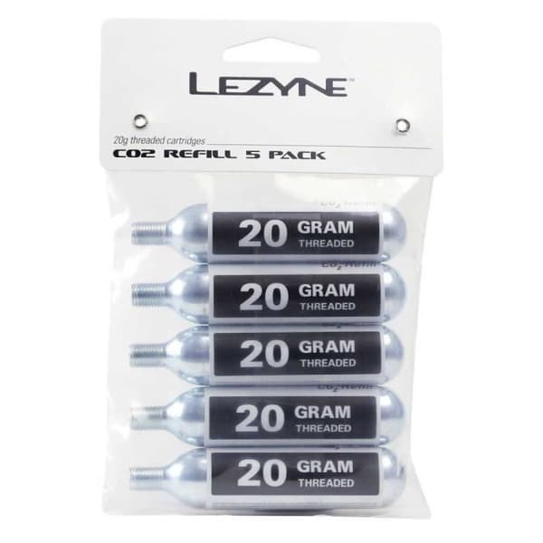 LEZYNE Set med 5 syrepatroner för cykeldäck, 20 g