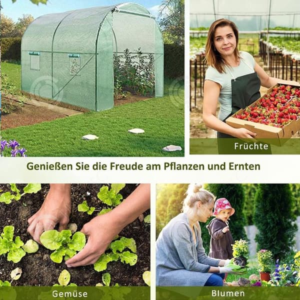 INN Trädgårdsväxthus 2x3x2m dragkedja trädgårdstält för växthus PE växthustält tält växthus för blomsterrum