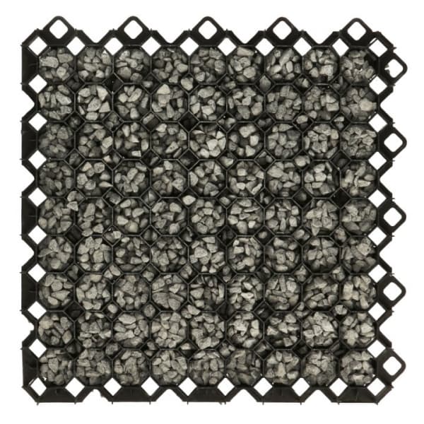 Set med 4 produkter. Plastutlegger MULTI GRID sort, høyde 40mm / 600x600mm