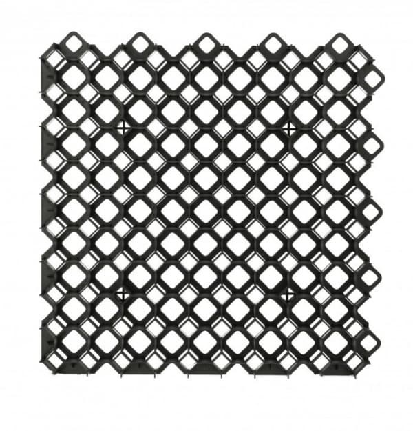 Set med 4 produkter. Plastutlegger MULTI GRID sort, høyde 40mm / 600x600mm