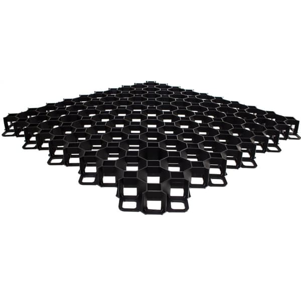 Set med 4 produkter. Plastutlegger MULTI GRID sort, høyde 40mm / 600x600mm