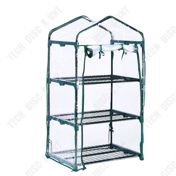 TD Växthus 69 x 49 x 126cm 3-vånings trädgård Växthus PVC-plasttält Växthusskydd för grönsaker Växter Blommor Ram ingår inte