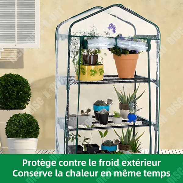 TD Växthus 69 x 49 x 155 cm 4 våningar Trädgård Växthus PVC-plasttält Växthusöverdrag för grönsaker Växter Blommor Ram ingår inte
