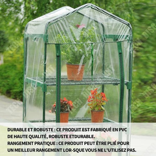 TD Trädgårdsväxthus PVC uppvärmningsrum 69x49x126cm från trädgården trädgårdstillbehör flervånings miniatyrhus