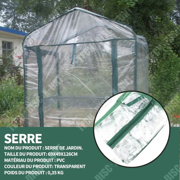TD Trädgårdsväxthus PVC uppvärmningsrum 69x49x126cm från trädgården trädgårdstillbehör flervånings miniatyrhus