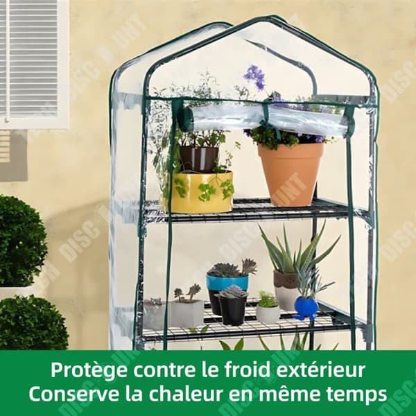 TD Trädgårdsväxthus 4 våningar 69x49x160 cm Praktiskt Minitält Blomstält Grön Vit PVC Växthustält PE Blomstält