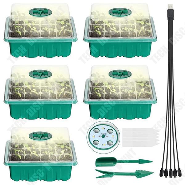 TD Greenhouse Nursery Kit 5 st Växthus Nursery Kit med verktyg Mini Greenhouse Groningslåda fröinkubator
